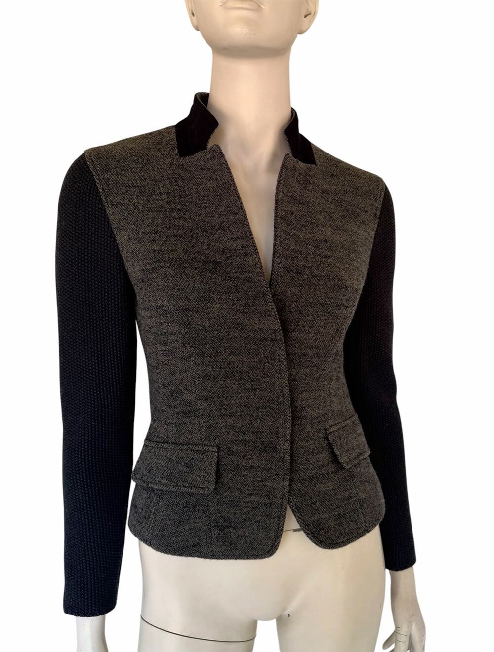 PESERICO Italy Wool Silk Cashmere Knit Blazer Mixed Media jacket sz 38/ S